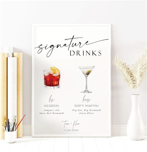 Signature Drink Sign Template Printable Signature Drink Sign - Etsy