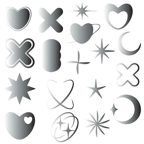 Vector set of Y2K stars, starburst and retro futuristic graphic ornaments for decoration ...