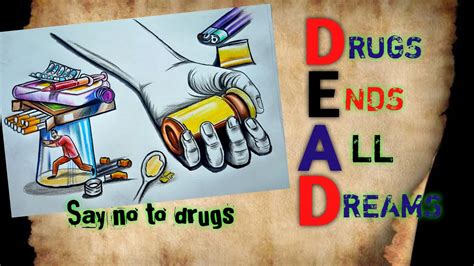 International Day Against Drug Abuse Drawing Anti Drugs Day Awearness Drawing Drug Poster ...