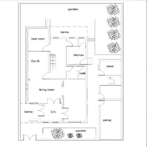 Sample (C) ground floor plan, the site of the plan house in... | Download Scientific Diagram