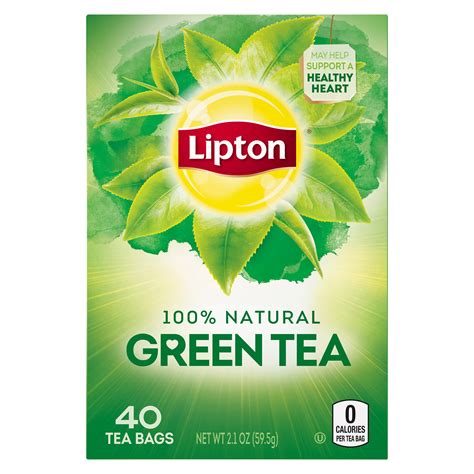 Lipton 100% Natural Tea Green Tea Bags, 40 ct - Walmart.com