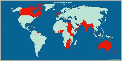 The British Empire in 1914 - just before the start of the First World War : MapPorn