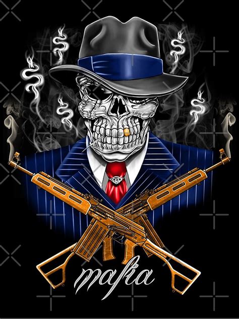 "Gangster Skull Mafia Guns Arts Fog Dollars Money" Poster for Sale by LeoZitro | Redbubble