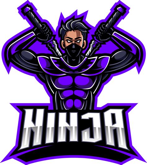 Ninja esport mascot logo design By Visink | TheHungryJPEG