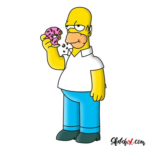 Homer Simpson Doughnut Donut Drawing Homer Simpson Drawing | The Best Porn Website