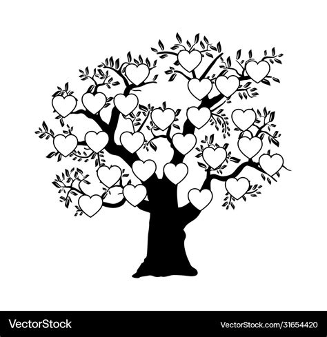 Family tree genealogical silhouette Royalty Free Vector