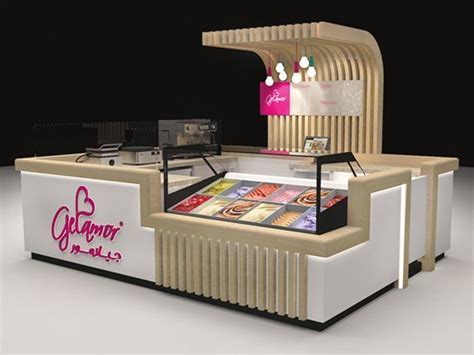 100% customized soft ice cream kiosk design for sale