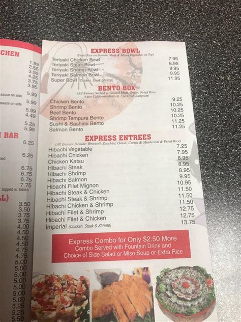 Menu at Ninja Express restaurant, Wabash