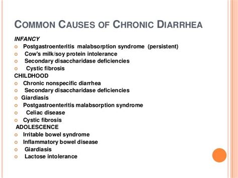 Chronic diarrhoea and management in children