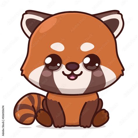 vector cute baby red panda illustration Stock Vector | Adobe Stock