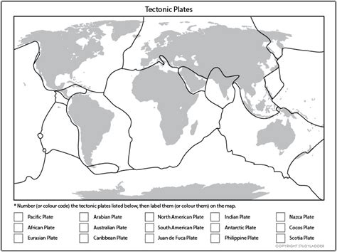 Tectonic Plates Map - Studyladder Interactive Learning Games