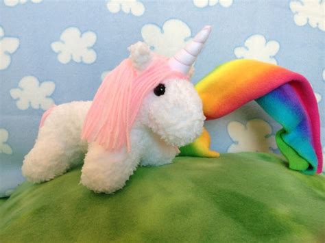 Items similar to Fluffy Unicorn Plush Toy - White and Pink - Stuffed ...