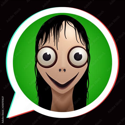 Scary Momo demon with big eyes and wide smile for halloween holliday. call Momo monster. Vector ...