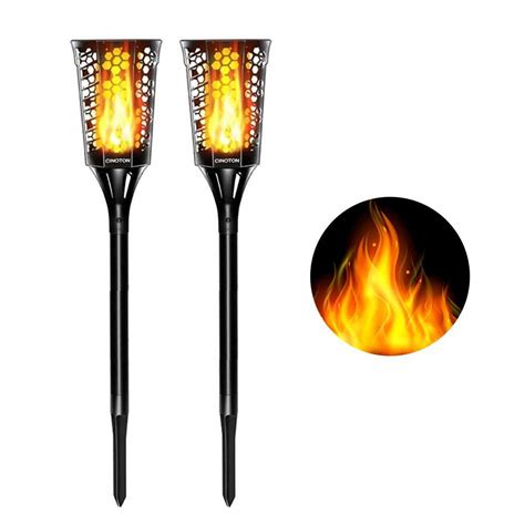 Solar Tiki Torches Upgraded, Waterproof Solar Torch Lights with ...