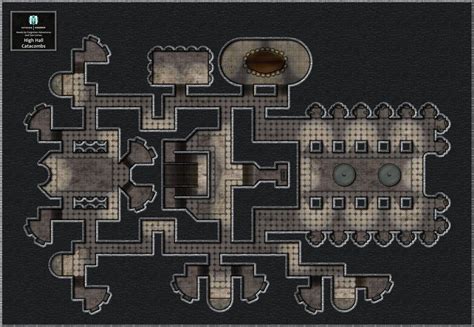 [Map][Avernus][84x58] High Hall Catacombs : Roll20 | Dungeon maps ...