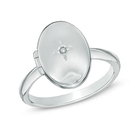 Diamond Accent Oval Locket Ring in Sterling Silver | Silver and Diamonds | Collections | Zales