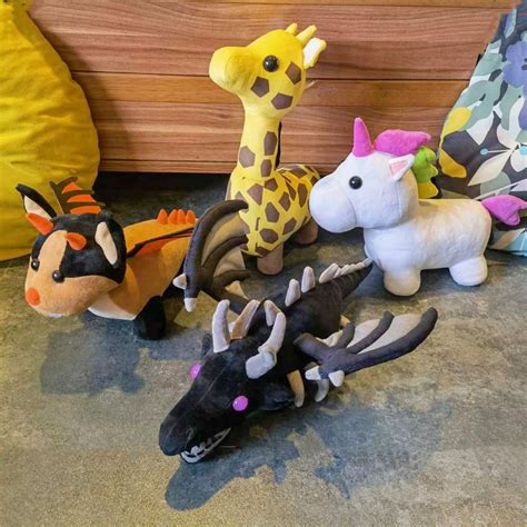 Adopt Me Plushies - Shadow Dragon - Bat Dragon - Unicorn - Giraffe | Shadow dragon, Bat animal ...