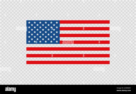 USA flag on transparent background. Isolated United States of America vector flat illustration ...