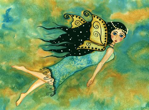 Hubbs Children Art Folk Prints Debi Hubbs Whimsical Fantasy Faeries Fairy by Debi Hubbs