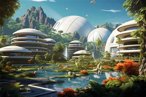 Premium Photo | Space colonies and offworld habitats future vision