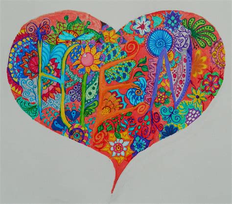 Zentangle heart pattern by exatly on DeviantArt