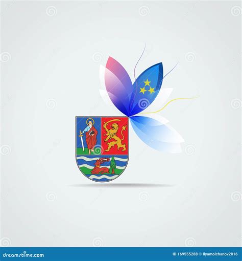 Graphic Icon with the Coat of Arms and Flag of Vojvodina Stock Vector ...