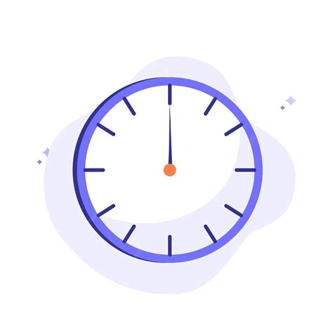 Premium Vector | A clock with a red second hand pointing to the left.