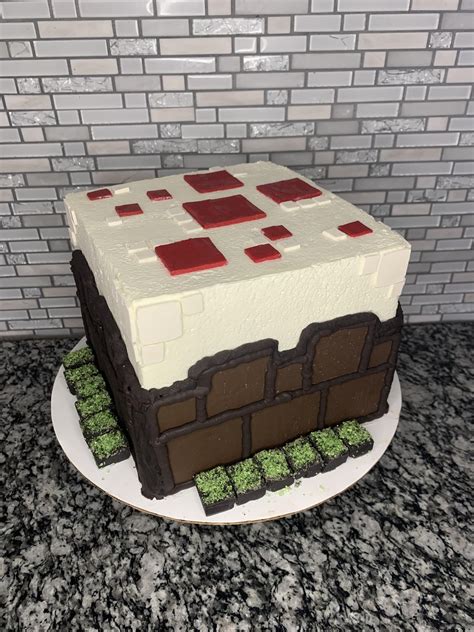 Minecraft Cake with chocolate decorations - Just say no to fondant. : r ...