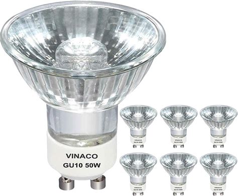 GU10 Halogen 50W Bulbs, 6PCS GU10+C 120V 50W Halogen Light Bulbs, GU10 ...