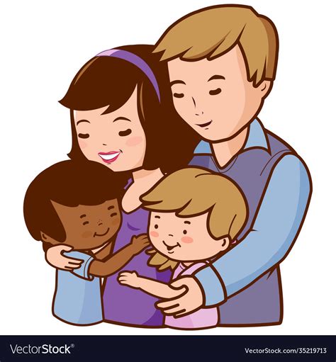 Mom Hugging Child Clipart Vector