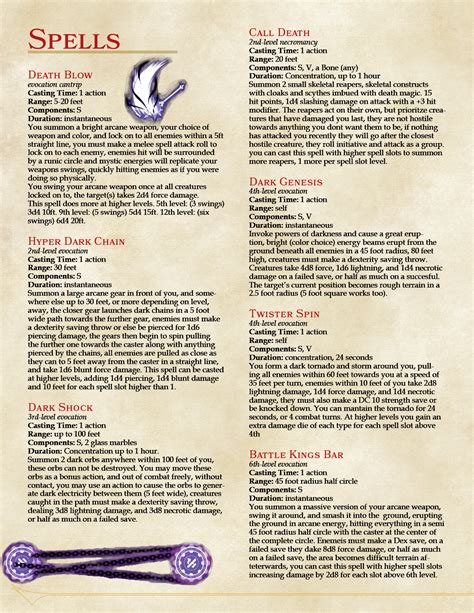 [5e] 7 Storm & Dark themed Sorcerer Spells, 2nd Revision (looking for balance critique) : r ...