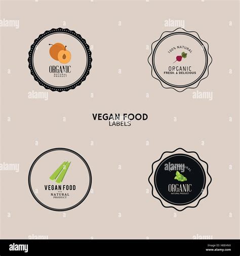 vegan food labels Stock Vector Image & Art - Alamy