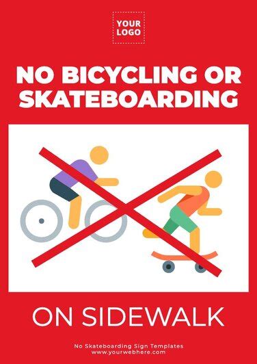 Free No Skateboarding Sign Templates