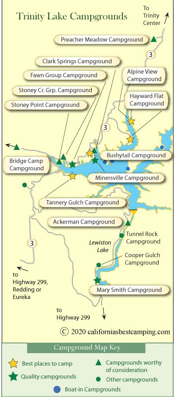 Trinity Lake Camping Map