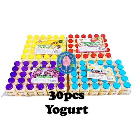 30pcs Yogurt Milk / Strawberry / Pineapple / Grape / Laici Fruit Yogurt Milk (±65g X 30pcs ...