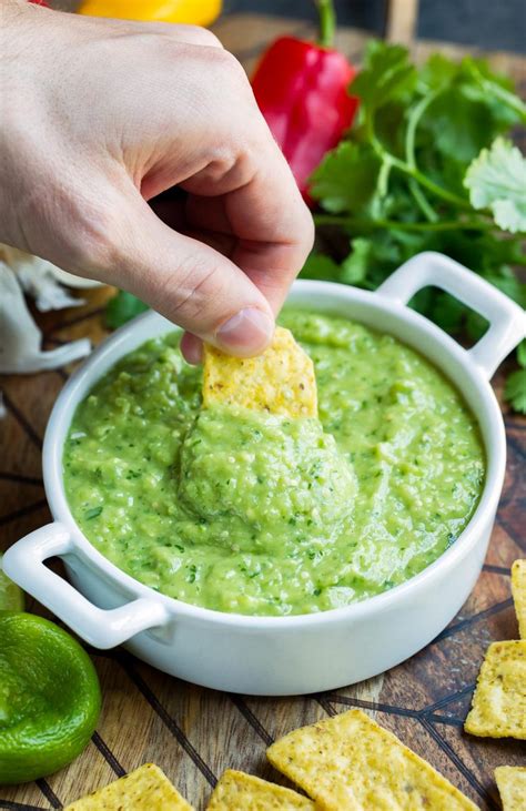 Avocado Salsa Verde Dip Recipe - Peas and Crayons Blog