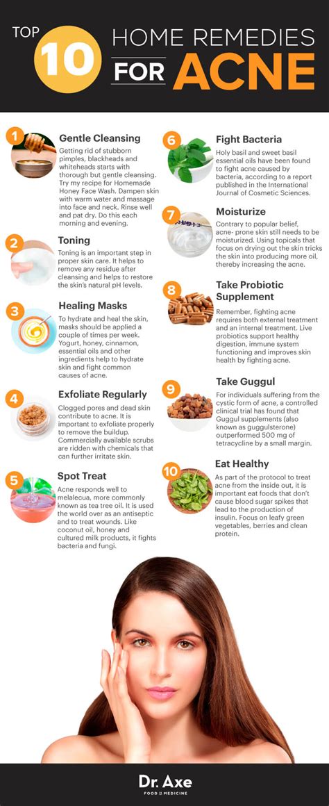 Top 10 Natural Remedies For Getting Rid Of Acne And Blemishes Infographic