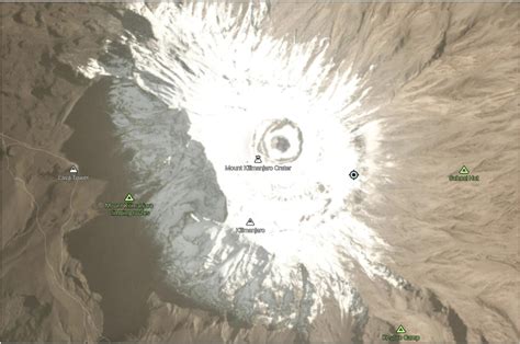 Snow on Kilimanjaro. Satellite photos. 2021