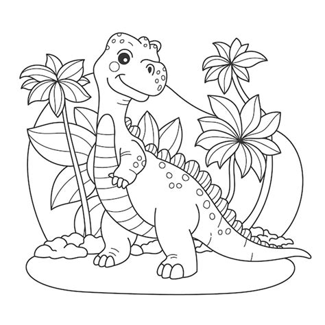 Dinosaur coloring pages pdf Vectors & Illustrations for Free Download | Freepik