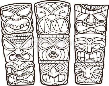 Totem Pole Wood Polynesian Culture Cartoon Stock Illustrations ...