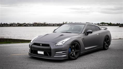 Nissan GT-R R35 Matte Black Car Tuning HD desktop wallpaper : Widescreen : High Definition ...