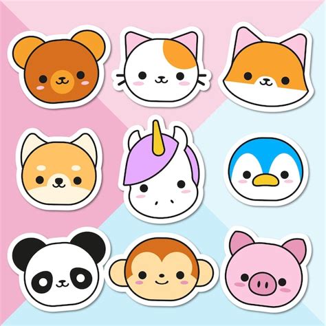 Premium Vector | Cute kawaii animals