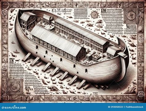 Noah S Ark in the Style on Old Blueprint Stock Image - Image of ancient, heaven: 293058533