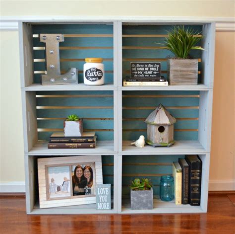 DIY Crate Bookcase - Amy Latta Creations