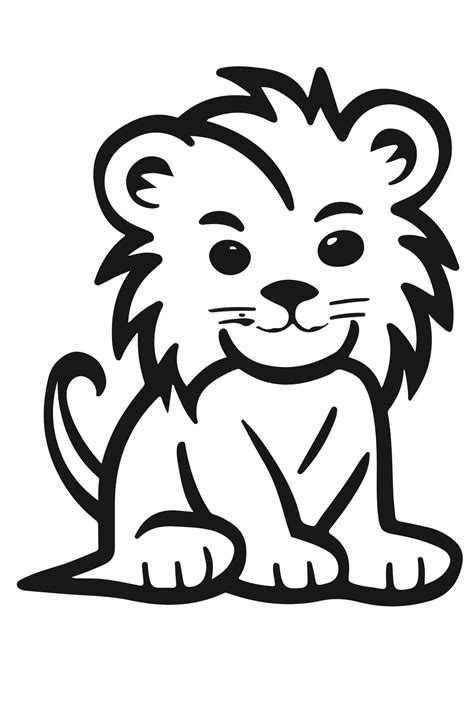 lion cub black and white logo 25498303 Vector Art at Vecteezy