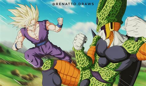 Gohan SSJ2 VS. Cell (ZamoraBAP Challenge) by renattocr on DeviantArt | Personalize art, Art ...