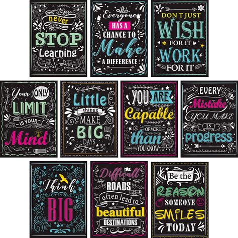 Buy Blulu 10 Pieces Motivational Classroom Wall s Inspirational Quotes Positive s for Students ...