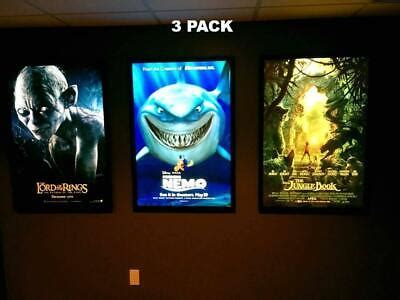 3-Pack Custom Premium 27x40 LED Light Box Movie Poster Display Frames ...