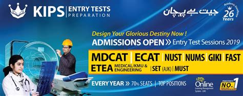 KIPS Academy Entry Test MCAT, ECAT Preparation 2019 Classes, Registr