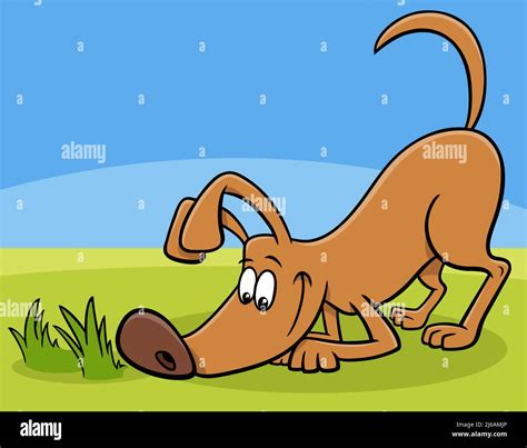 Cartoon illustration of funny sniffing dog animal character Stock Vector Image & Art - Alamy